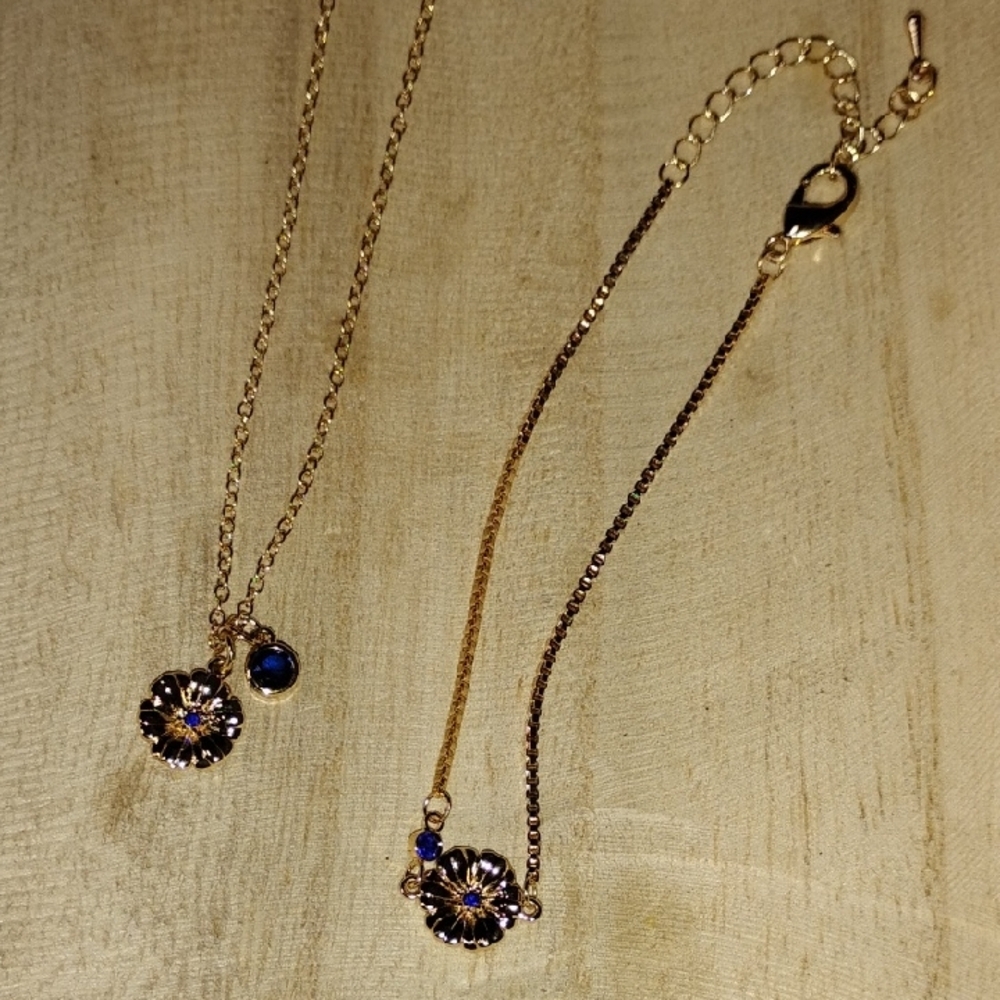 Birthstone Necklace With Bracelet Or Ankle Bracelet - Picture 1 of 5